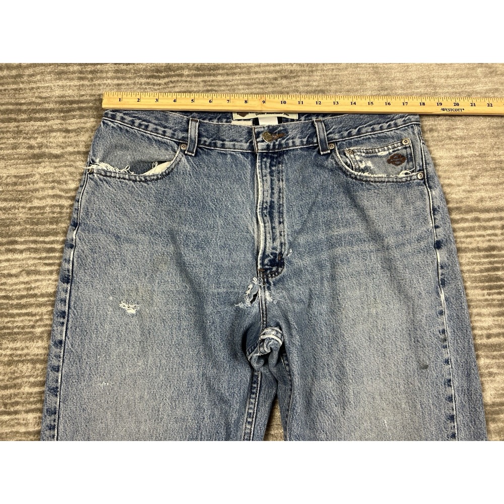 Harley‎ Davidson Jeans Mens 36x32 Blue Denim Destroyed Distressed - Picture 8 of 16
